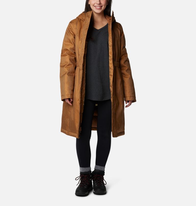 Parka de plumón impermeable Juniper Ridge II para mujer, Color: Camel Brown Herringbone, image 10