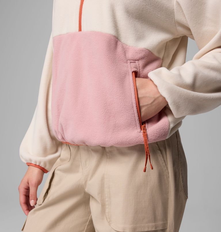Women's Sequoia Grove Half Zip Fleece, Color: Chalk, Eraser Pink, Tuscan, image 6