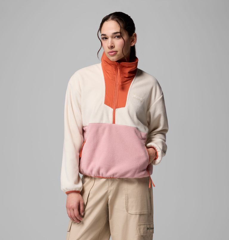 Women's Sequoia Grove Half Zip Fleece, Color: Chalk, Eraser Pink, Tuscan, image 1