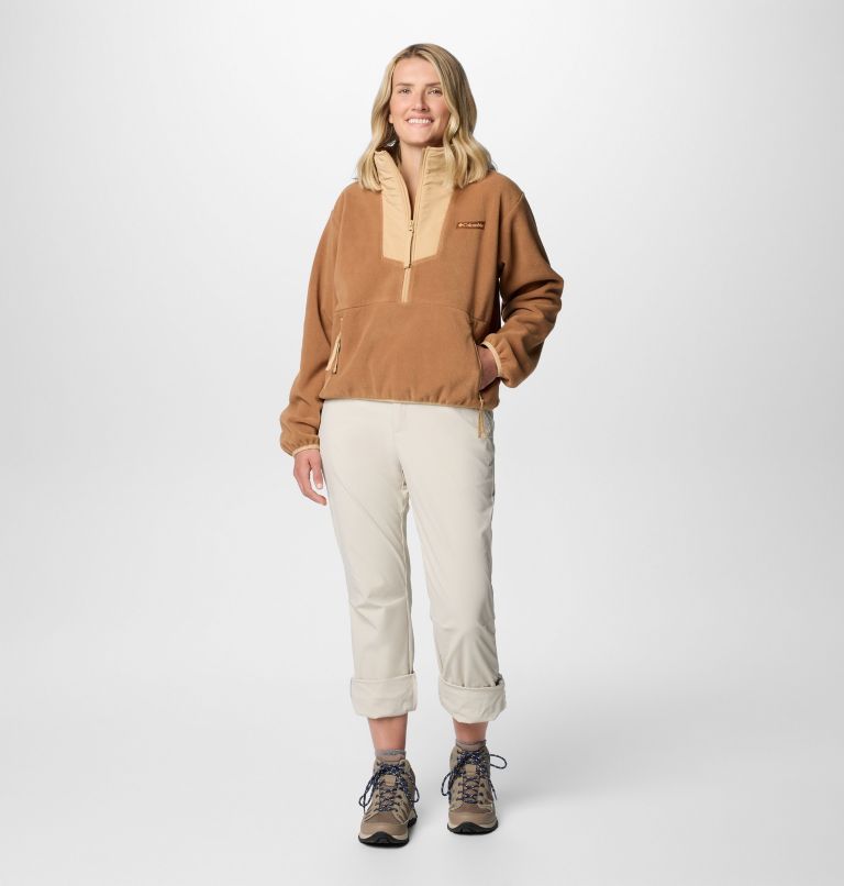 Women's Sequoia Grove Half Zip Fleece, Color: Camel Brown, Canoe, image 3