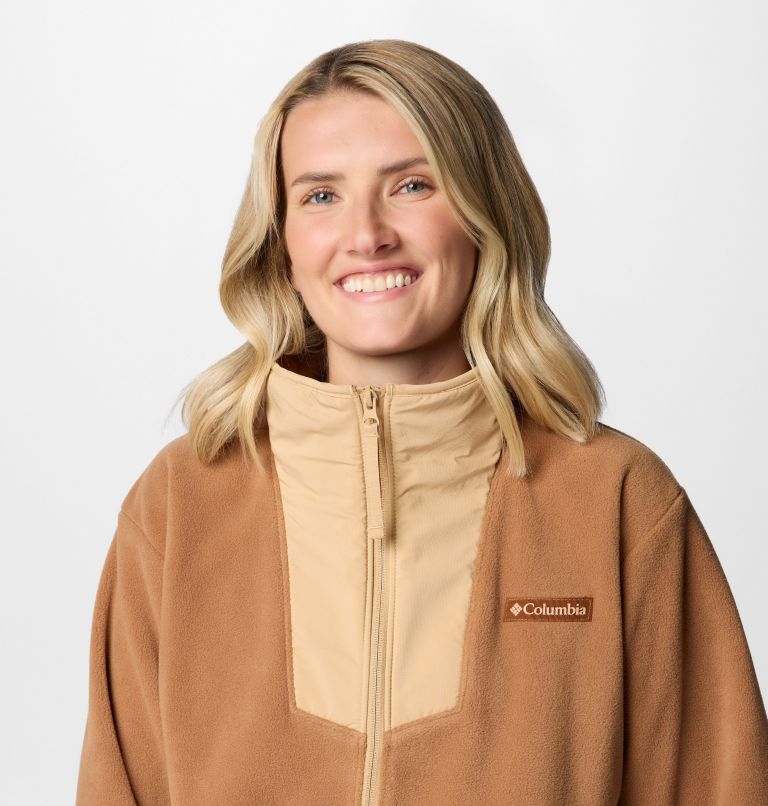 Women's Sequoia Grove Half Zip Fleece, Color: Camel Brown, Canoe, image 5