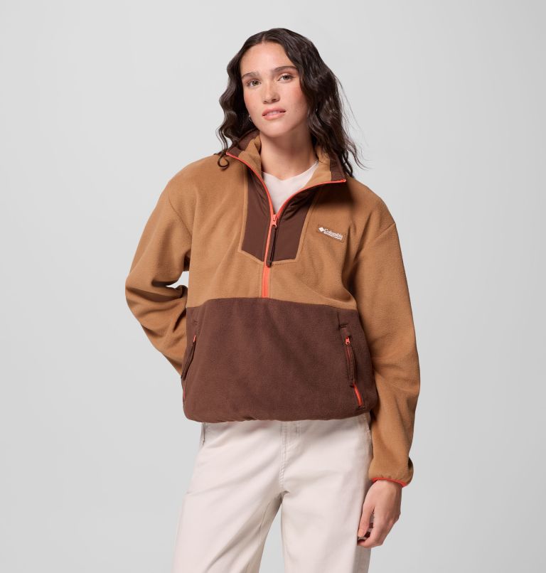 Women's Sequoia Grove Half Zip Fleece, Color: Camel Brown, Tobacco, Zing, image 1