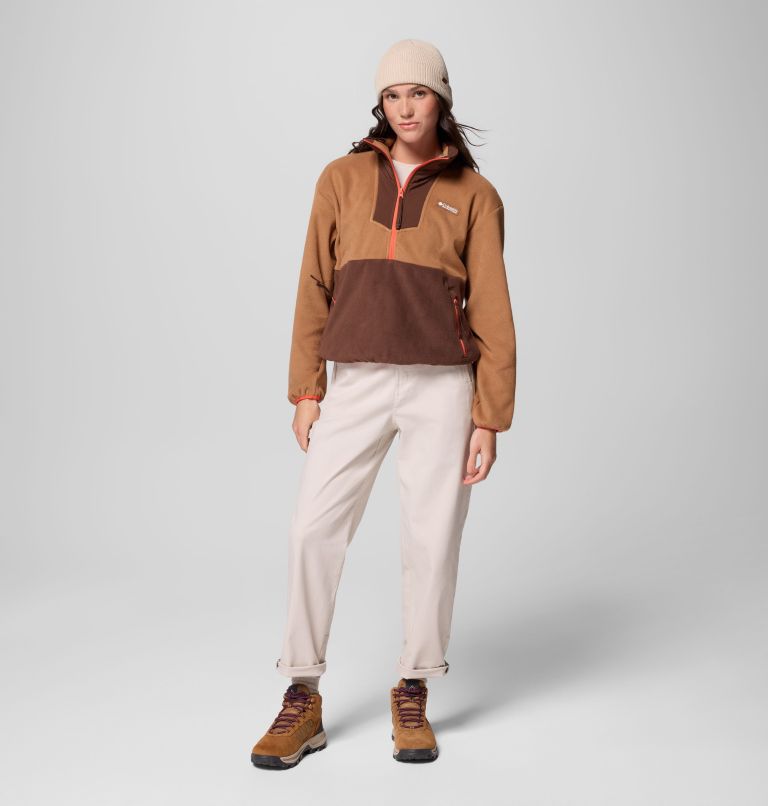 Women's Sequoia Grove Half Zip Fleece, Color: Camel Brown, Tobacco, Zing, image 2