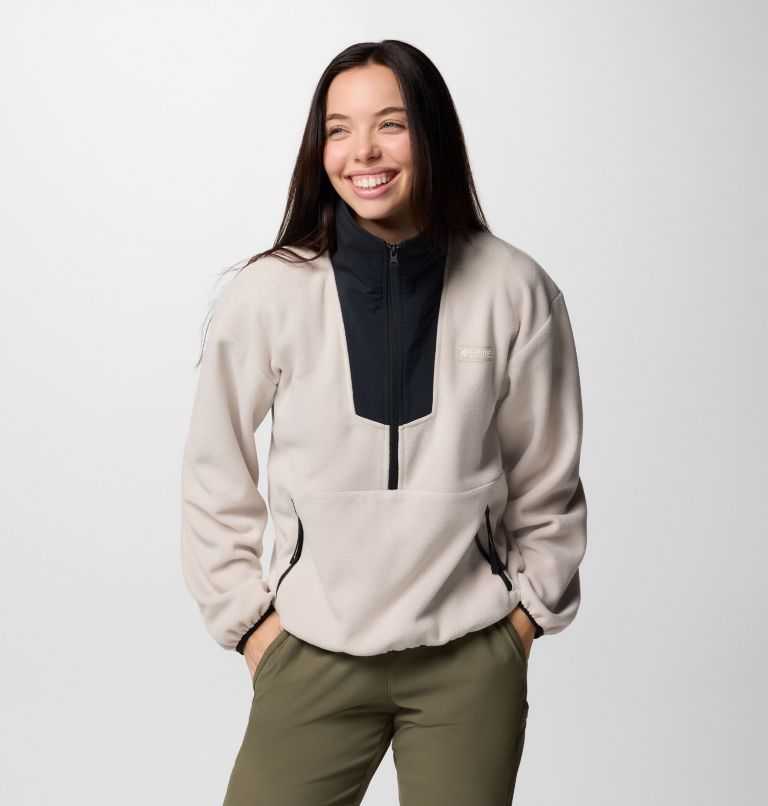 Women's Sequoia Grove Half Zip Fleece, Color: Dark Stone, Black, image 5