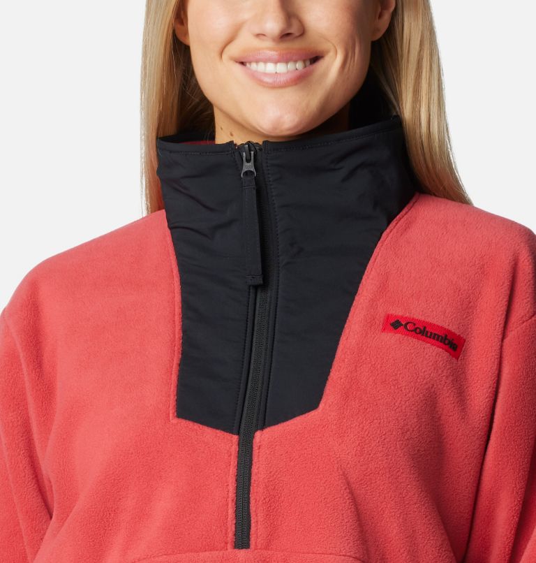 Women's Sequoia Grove Half Zip Fleece, Color: Daredevil, Black, image 4