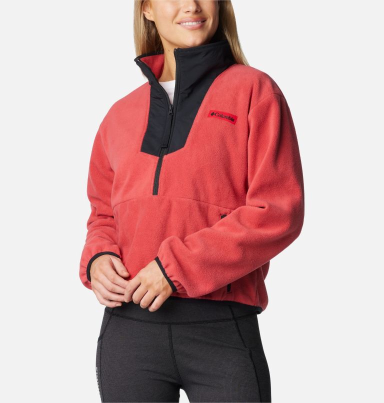 Women's Sequoia Grove Half Zip Fleece, Color: Daredevil, Black, image 5