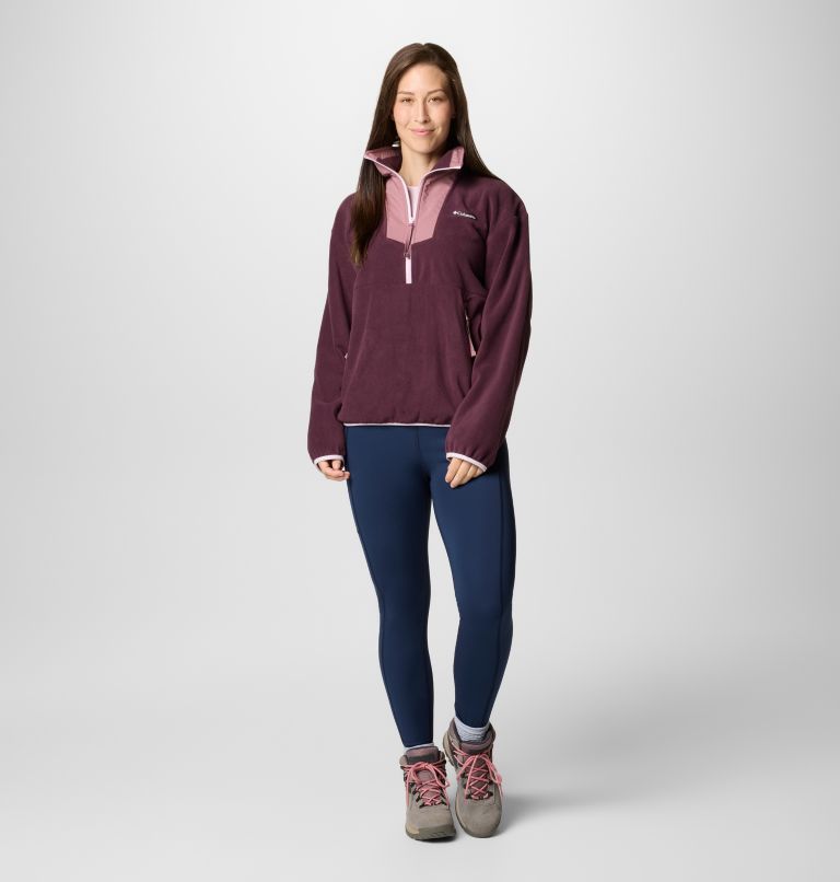 Women's Sequoia Grove Half Zip Fleece, Color: Moonvista, Fig, Pink Dawn, image 3