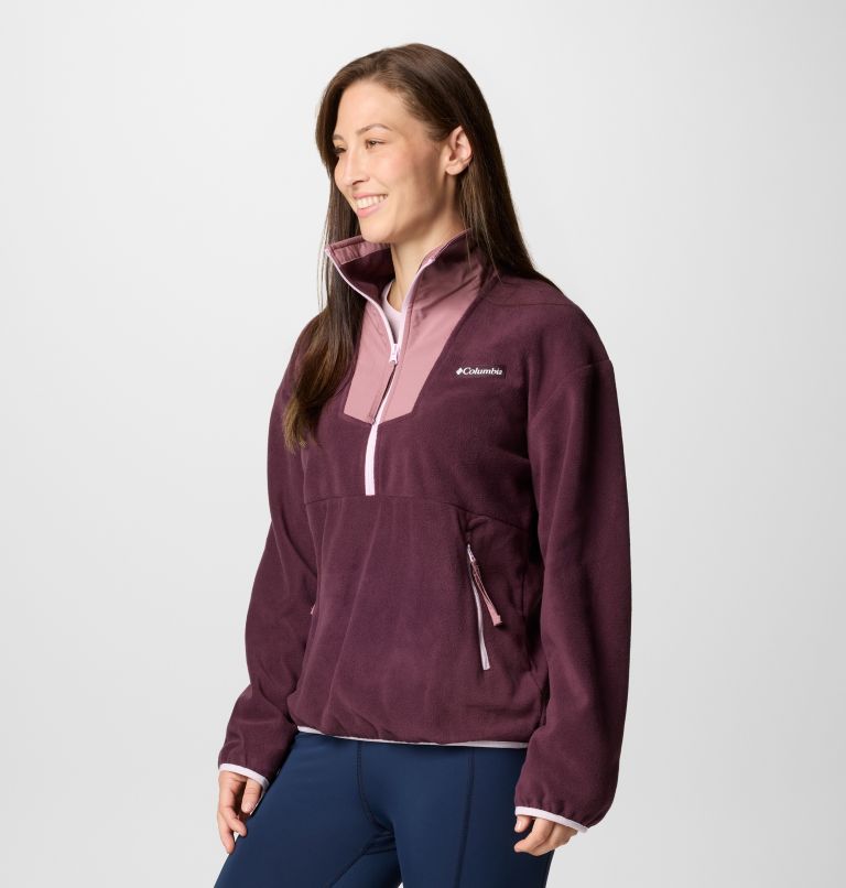 Women's Sequoia Grove Half Zip Fleece, Color: Moonvista, Fig, Pink Dawn, image 4