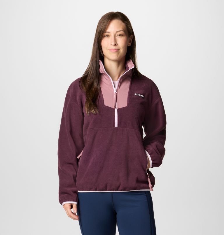 Women's Sequoia Grove Half Zip Fleece, Color: Moonvista, Fig, Pink Dawn, image 1