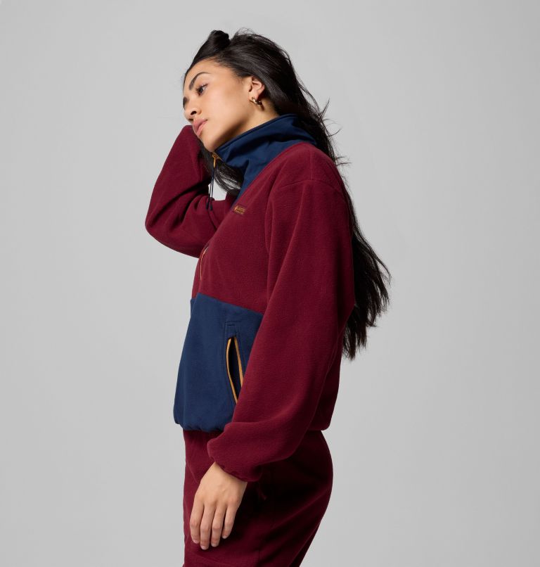 Women's Sequoia Grove Half Zip Fleece, Color: Rich Wine, Collegiate Navy, Maple Sugar, image 4