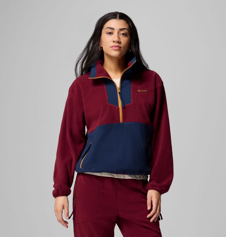 Women's Sequoia Grove Half Zip Fleece, Color: Rich Wine, Collegiate Navy, Maple Sugar, image 1