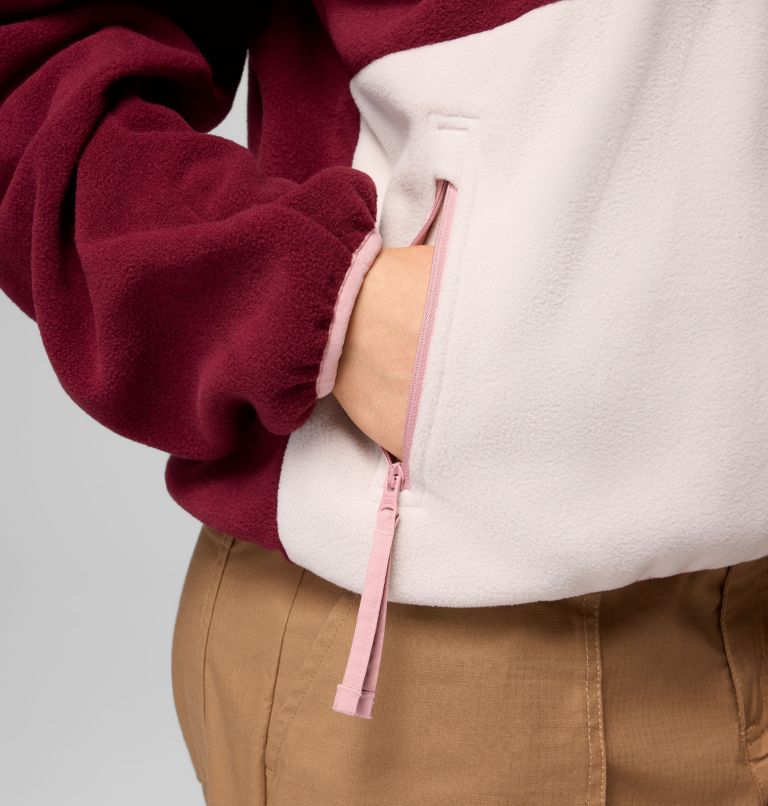 Women's Sequoia Grove Half Zip Fleece, Color: Rich Wine, Dark Stone, Eraser Pink, image 6
