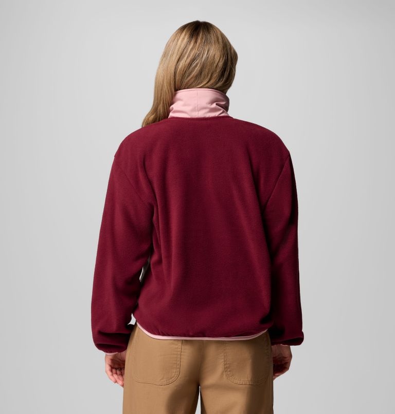 Women's Sequoia Grove Half Zip Fleece, Color: Rich Wine, Dark Stone, Eraser Pink, image 3