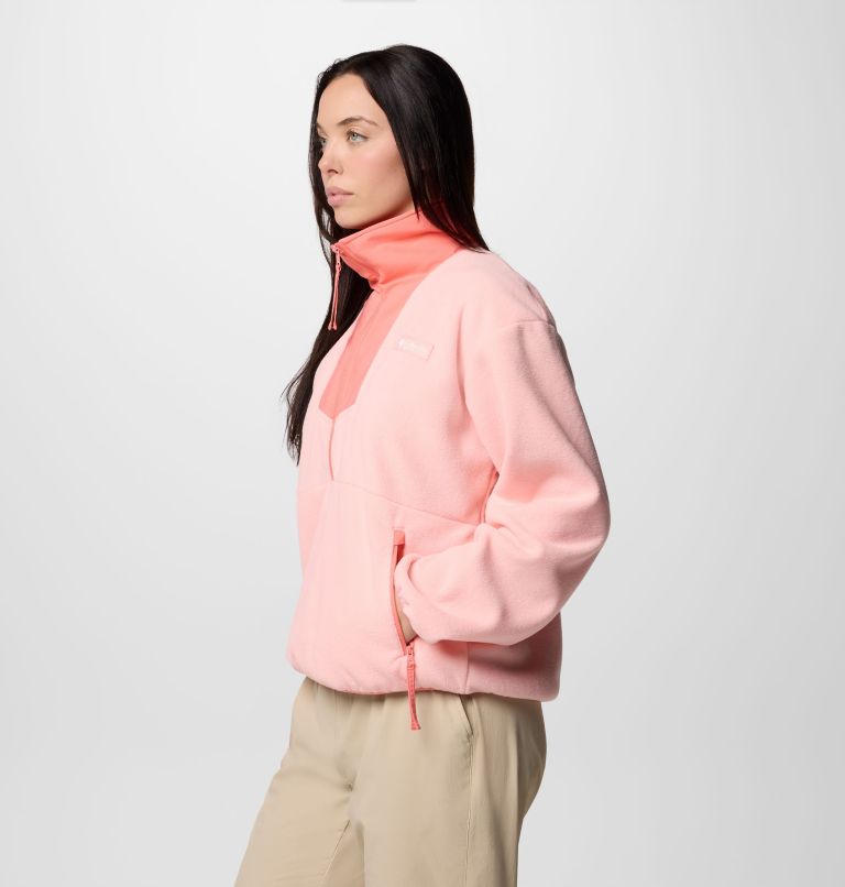 Women's Sequoia Grove Half Zip Fleece, Color: Pink Sand, Alpenglow, image 3