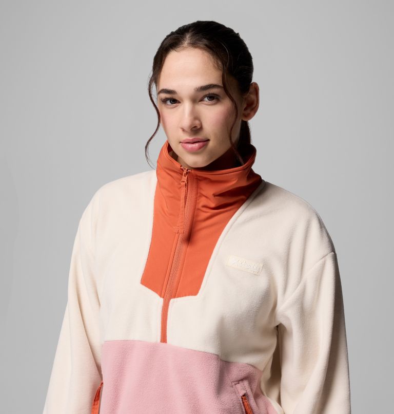 Women's Sequoia Grove Half Zip Fleece, Color: Chalk, Eraser Pink, Tuscan, image 5