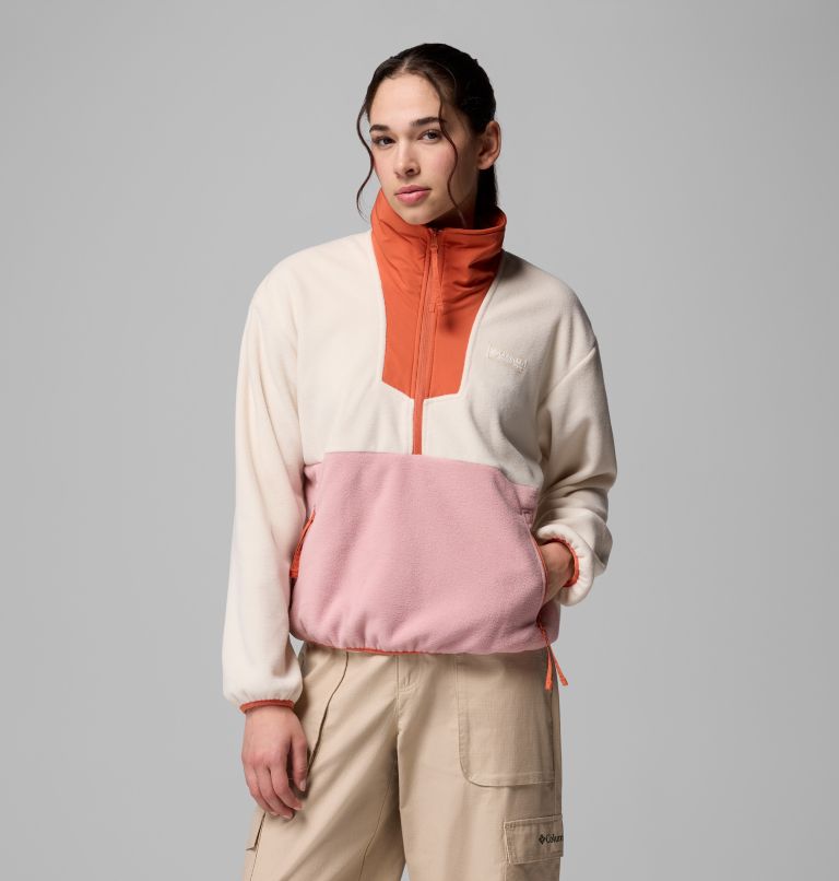 Women's Sequoia Grove Half Zip Fleece, Color: Chalk, Eraser Pink, Tuscan, image 1