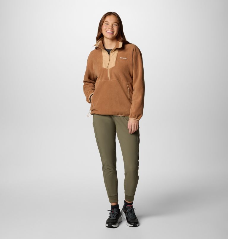 Women's Sequoia Grove Half Zip Fleece, Color: Camel Brown, Canoe, image 3