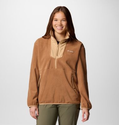 Women's Sequoia Grove Half Zip Fleece, Color: Camel Brown, Canoe, image 1