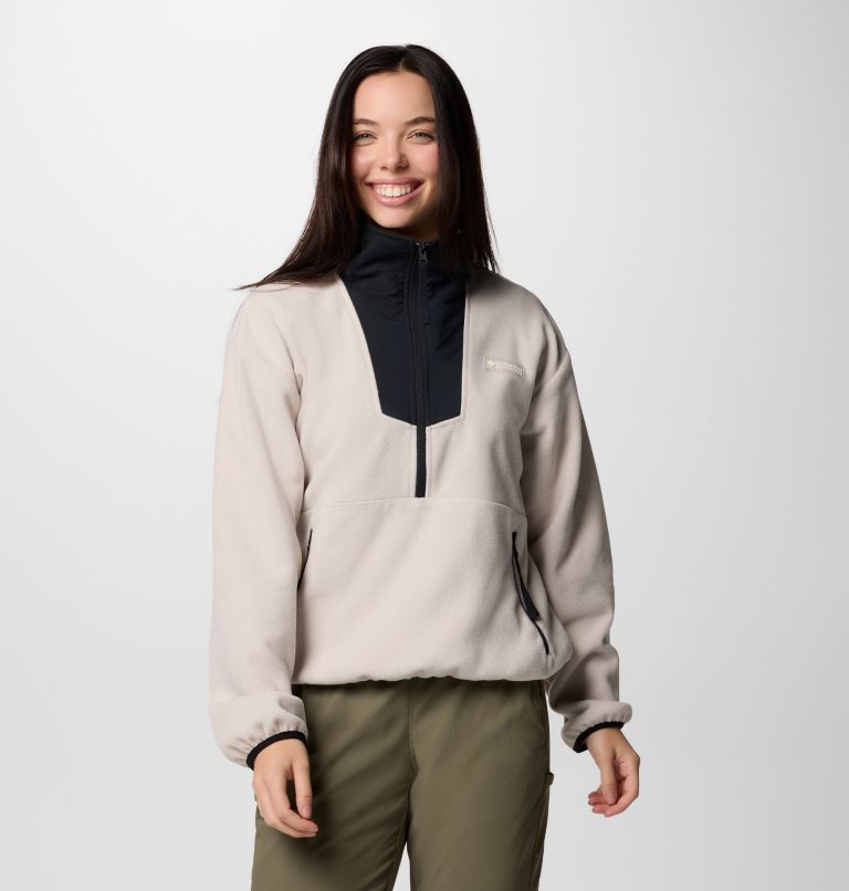 Women's Sequoia Grove Half Zip Fleece, Color: Dark Stone, Black, image 1