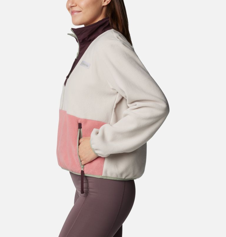 Women's Sequoia Grove Half Zip Fleece, Color: Dark Stone, Pink Agave, image 3