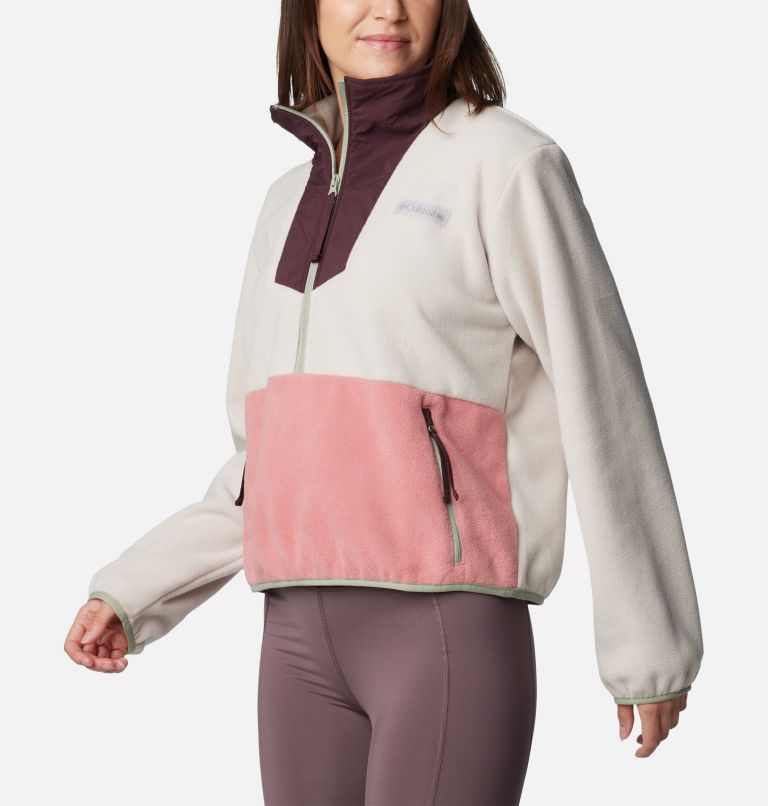 Women's Sequoia Grove Half Zip Fleece, Color: Dark Stone, Pink Agave, image 5