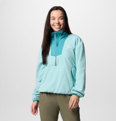 Women's Sequoia Grove Half Zip Fleece, Color: Spray, Teal, image 1