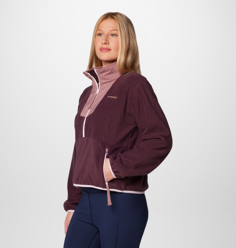 Women's Sequoia Grove Half Zip Fleece, Color: Moonvista, Fig, Pink Dawn, image 4