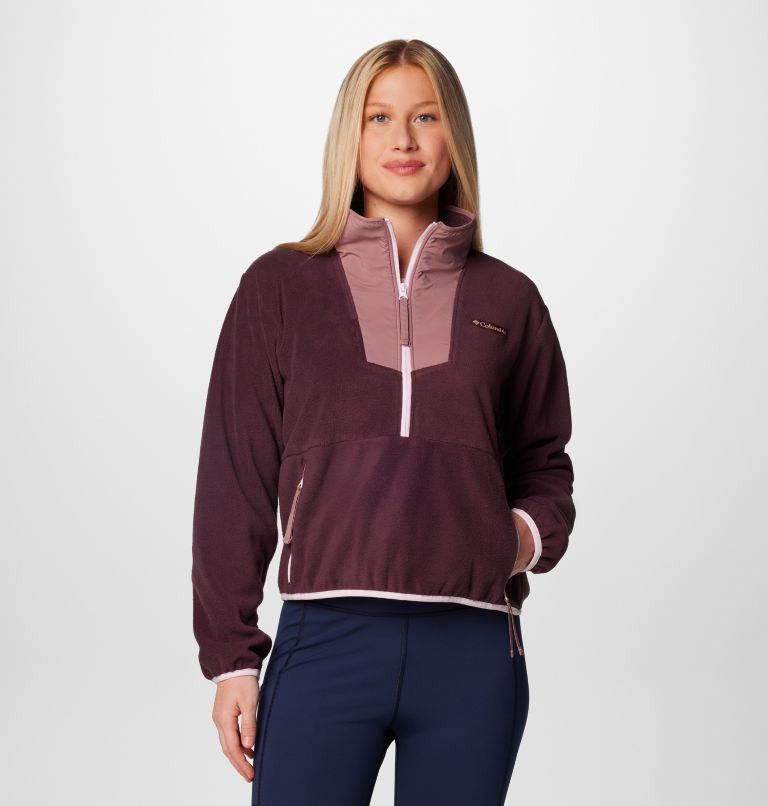 Women's Sequoia Grove Half Zip Fleece, Color: Moonvista, Fig, Pink Dawn, image 1