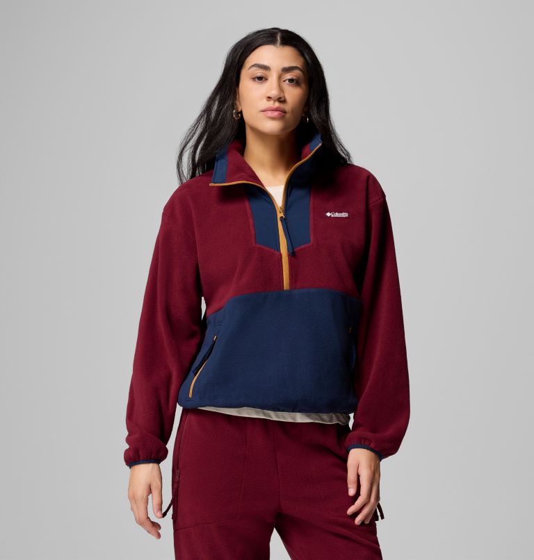 Women's Sequoia Grove Half Zip Fleece, Color: Rich Wine, Collegiate Navy, Maple Sugar, image 1