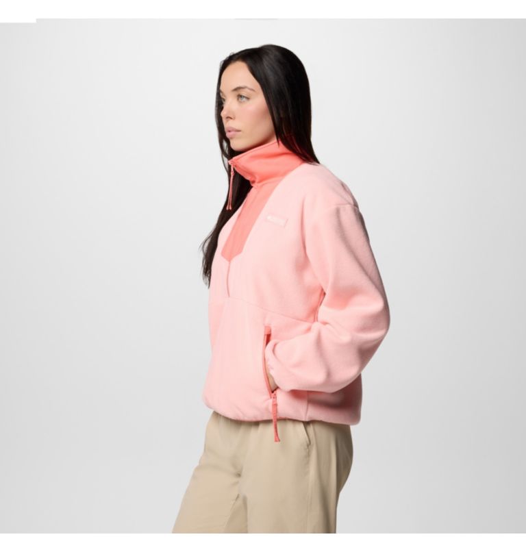 Forro polar con media cremallera Sequoia Grove para mujer, Color: Pink Sand, Alpenglow, image 3