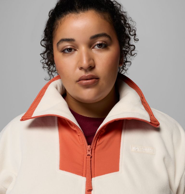 Women's Sequoia Grove Half Zip Fleece - Plus Size, Color: Chalk, Eraser Pink, Tuscan, image 5