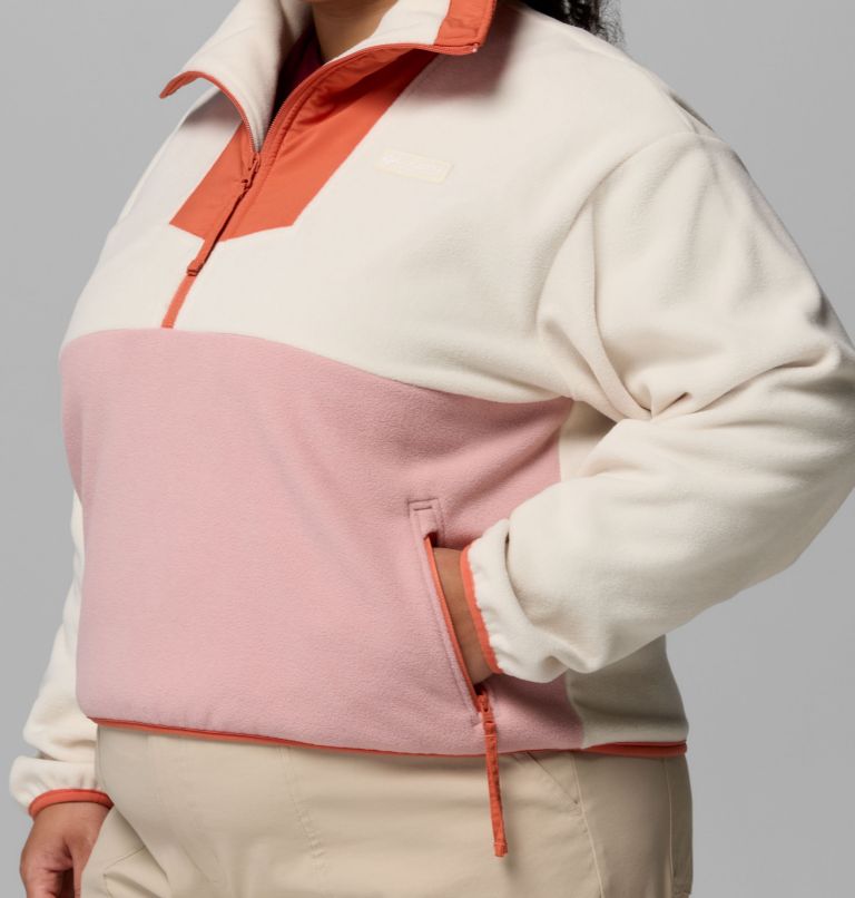 Women's Sequoia Grove Half Zip Fleece - Plus Size, Color: Chalk, Eraser Pink, Tuscan, image 6