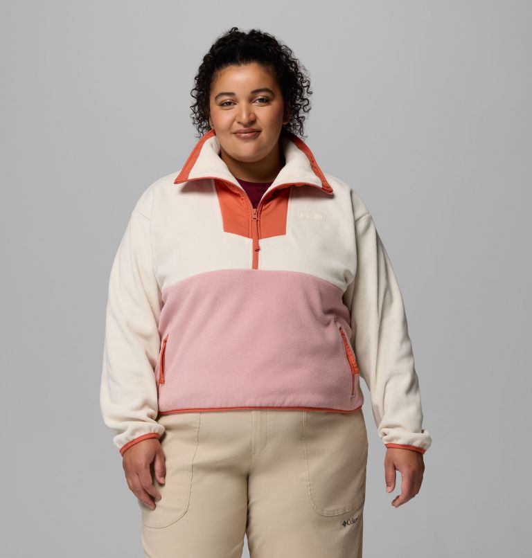 Women's Sequoia Grove Half Zip Fleece - Plus Size, Color: Chalk, Eraser Pink, Tuscan, image 1