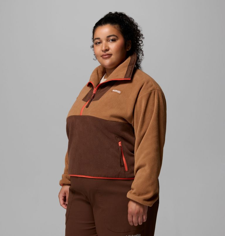 Women's Sequoia Grove Half Zip Fleece - Plus Size, Color: Camel Brown, Tobacco, Zing, image 4