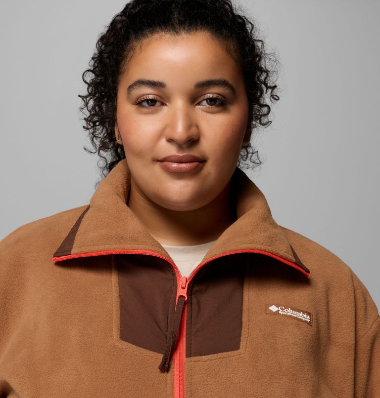 Women's Sequoia Grove Half Zip Fleece - Plus Size, Color: Camel Brown, Tobacco, Zing, image 5