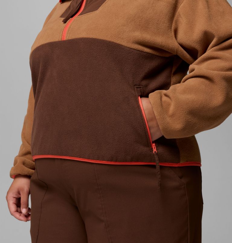 Women's Sequoia Grove Half Zip Fleece - Plus Size, Color: Camel Brown, Tobacco, Zing, image 6
