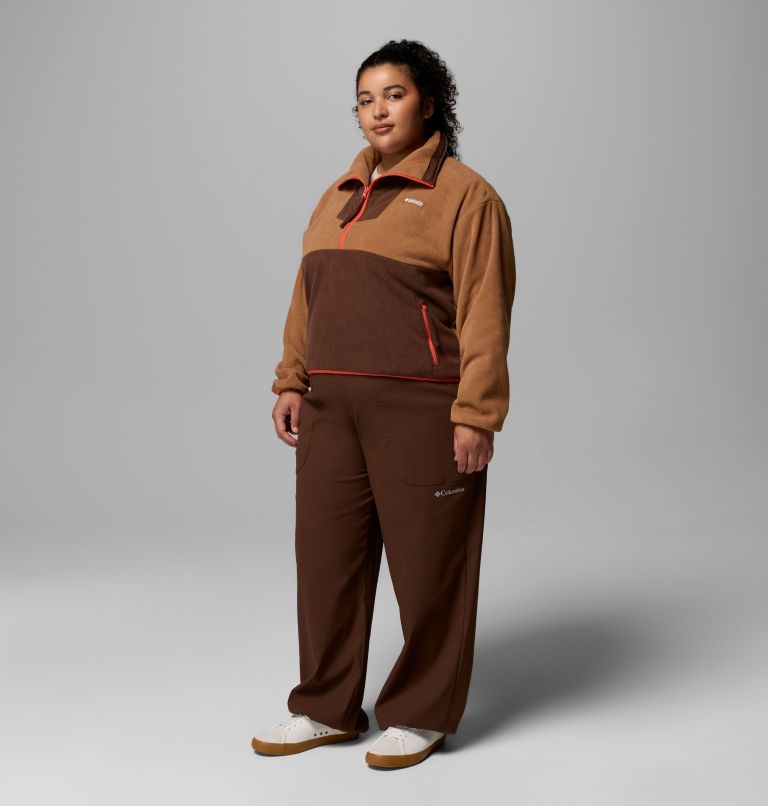 Women's Sequoia Grove Half Zip Fleece - Plus Size, Color: Camel Brown, Tobacco, Zing, image 2