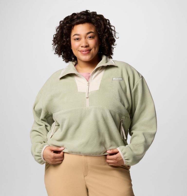 Women's Sequoia Grove Half Zip Fleece - Plus Size, Color: Safari, Dark Stone, image 1