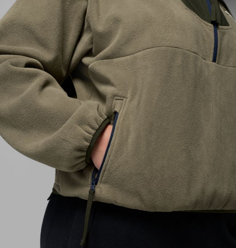 Women's Sequoia Grove Half Zip Fleece - Plus Size, Color: Stone Green, Greenscape, Coll Navy, image 6