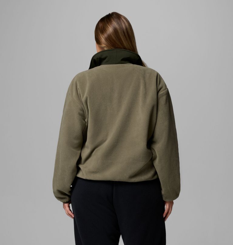 Women's Sequoia Grove Half Zip Fleece - Plus Size, Color: Stone Green, Greenscape, Coll Navy, image 3