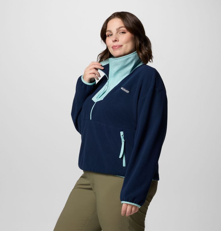 Women's Sequoia Grove Half Zip Fleece - Plus Size, Color: Collegiate Navy, Spray, image 3