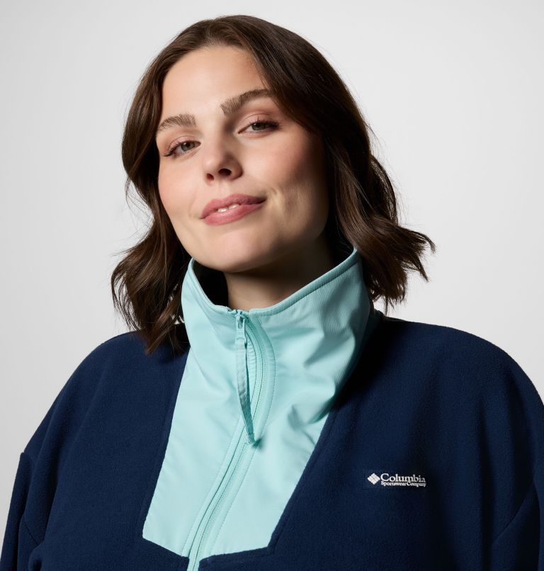 Women's Sequoia Grove Half Zip Fleece - Plus Size, Color: Collegiate Navy, Spray, image 4