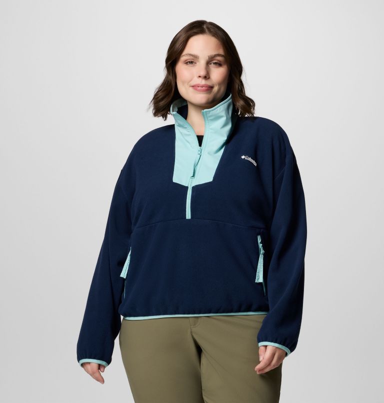 Women's Sequoia Grove Half Zip Fleece - Plus Size, Color: Collegiate Navy, Spray, image 1
