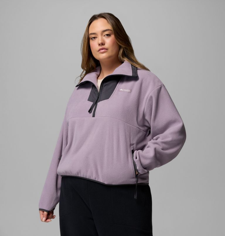Women's Sequoia Grove Half Zip Fleece - Plus Size, Color: Shale Purple, Shark, Shark, image 4