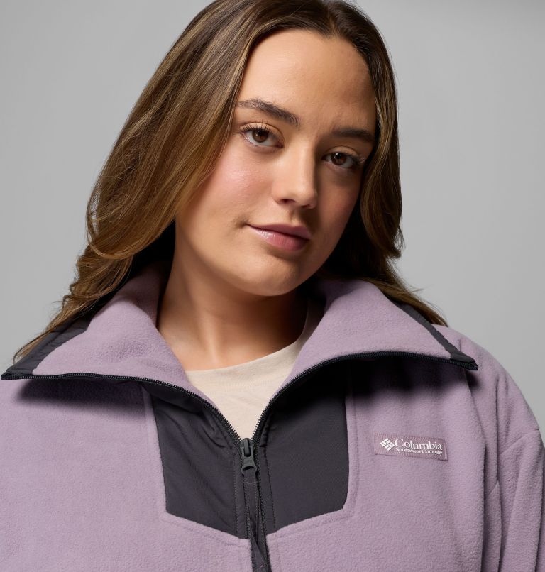 Women's Sequoia Grove Half Zip Fleece - Plus Size, Color: Shale Purple, Shark, Shark, image 5