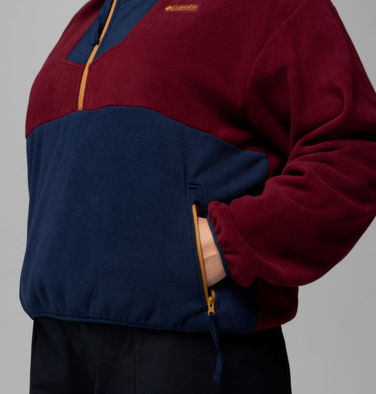Women's Sequoia Grove Half Zip Fleece - Plus Size, Color: Rich Wine, Collegiate Navy, Maple Sugar, image 6