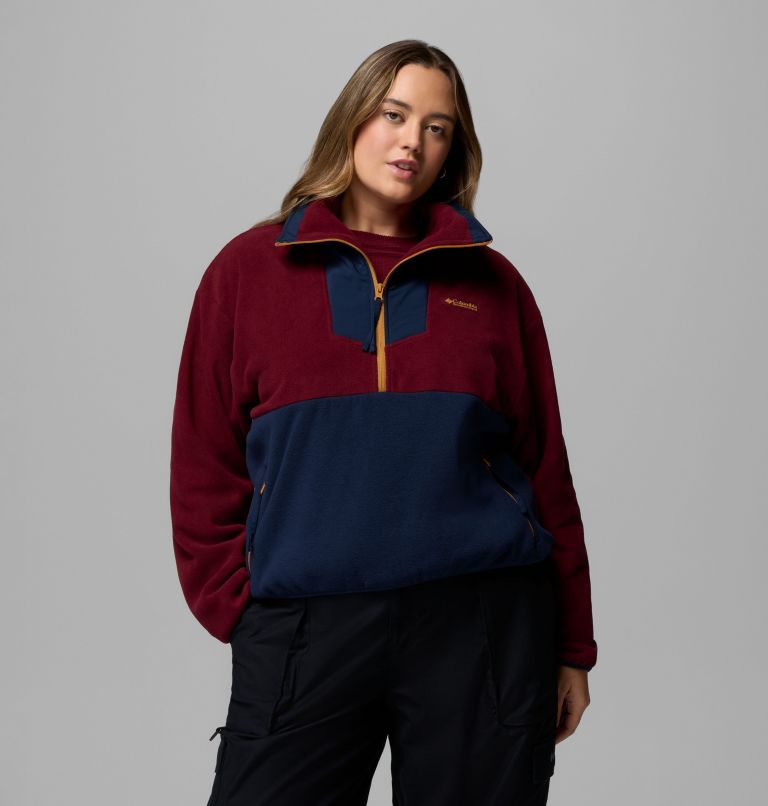 Women's Sequoia Grove Half Zip Fleece - Plus Size, Color: Rich Wine, Collegiate Navy, Maple Sugar, image 1