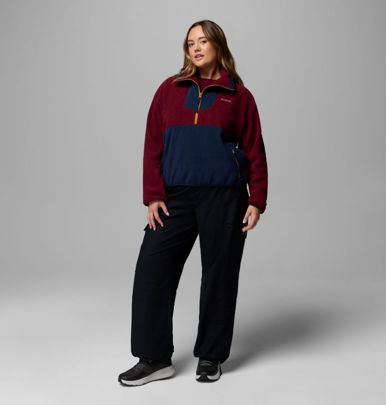 Women's Sequoia Grove Half Zip Fleece - Plus Size, Color: Rich Wine, Collegiate Navy, Maple Sugar, image 2