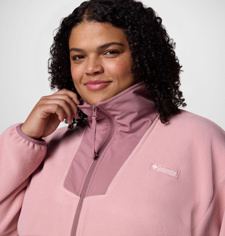 Women's Sequoia Grove Half Zip Fleece - Plus Size, Color: Eraser Pink, Fig, image 4