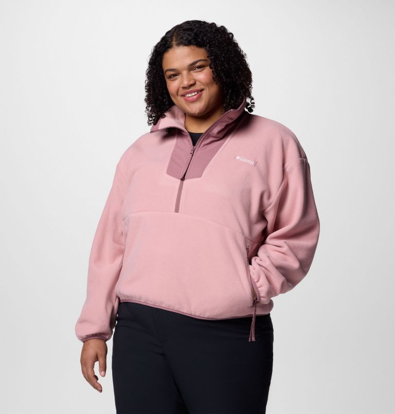 Women's Sequoia Grove Half Zip Fleece - Plus Size, Color: Eraser Pink, Fig, image 1